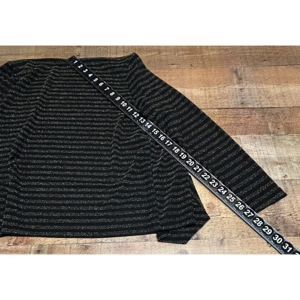 Chicos Cardigan Womens 1 Medium 8 Black Metallic Tank Top 2 Piece Set‎ Tie Front